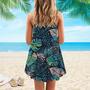 Tropical Plants Seamless Spaghetti Strap Summer Dress