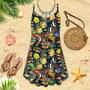 Tropical Sea Fish Pattern Spaghetti Strap Summer Dress