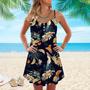 Tropical With Exotic Parrot Birds Spaghetti Strap Summer Dress