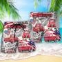 Truck Red USA Flag Independence Day Beach Short