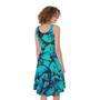 Turquoise Butterfly Pattern Print Sleeveless Knee Length Dress