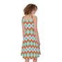 Turquoise Native American Pattern Print Sleeveless Knee Length Dress