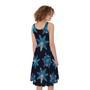 Turquoise Snowflake Pattern Print Sleeveless Knee Length Dress