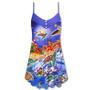 Turtle Santa Merry Christmas Snow - V-Neck Sleeveless Cami Dress