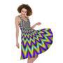 Twinkle Psychedelic Optical Illusion Sleeveless Knee Length Dress