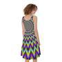 Twinkle Psychedelic Optical Illusion Sleeveless Knee Length Dress