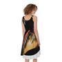 Tyrannosaurus Rex Head Print Sleeveless Knee Length Dress