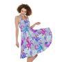 Unicorn Paradise Pattern Print Sleeveless Knee Length Dress