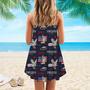 US Police Flag Spaghetti Strap Summer Dress