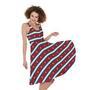 USA Striped Pattern Print Sleeveless Knee Length Dress