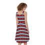 USA Striped Pattern Print Sleeveless Knee Length Dress