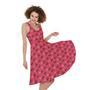 Valentine's Day XOXO Pattern Print Sleeveless Knee Length Dress