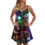 Veteran Christmas Merry Christmas Scaried Style - V-Neck Sleeveless Cami Dress