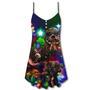 Veteran Christmas Merry Christmas Scaried Style - V-Neck Sleeveless Cami Dress