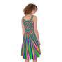 Vibrant Psychedelic Optical Illusion Sleeveless Knee Length Dress