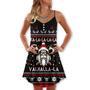 Viking Valhalla White And Red - V-Neck Sleeveless Cami Dress