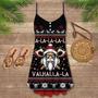 Viking Valhalla White And Red - V-Neck Sleeveless Cami Dress