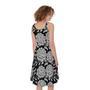 Vintage Black And White Floral Print Sleeveless Knee Length Dress