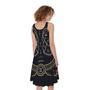 Vintage Gemini Zodiac Sign Print Sleeveless Knee Length Dress