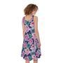 Vintage Lotus Flower Print Sleeveless Knee Length Dress