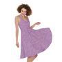 Violet Knitted Pattern Print Sleeveless Knee Length Dress