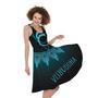 Vishuddha Chakra Symbol Print Sleeveless Knee Length Dress