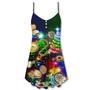 Watch Merry Christmas Neon Art - V-Neck Sleeveless Cami Dress