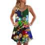 Watch Merry Christmas Neon Art - V-Neck Sleeveless Cami Dress