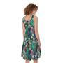 Watercolor Blooming Cactus Print Sleeveless Knee Length Dress