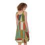 Watercolor Bookshelf Pattern Print Sleeveless Knee Length Dress