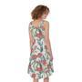 Watercolor Bouvardia Print Sleeveless Knee Length Dress