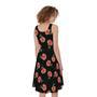 Watercolor Carnation Pattern Print Sleeveless Knee Length Dress