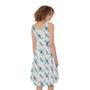 Watercolor Dragonfly Pattern Print Sleeveless Knee Length Dress