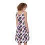 Watercolor Eggplant Pattern Print Sleeveless Knee Length Dress