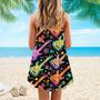 Watercolor Electric Guitar Spaghetti Strap Summer Dress