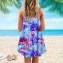 Watercolor Octopus And Jellyfish On Blue Sea Spaghetti Strap Summer Dress