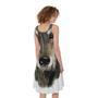 Watercolor Painting Wolf Print Sleeveless Knee Length Dress