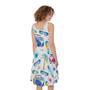 Watercolor Surfing Pattern Print Sleeveless Knee Length Dress