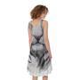 Watercolor White Bengal Tiger Print Sleeveless Knee Length Dress