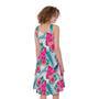 Watermelon Teal Hawaiian Pattern Print Sleeveless Knee Length Dress