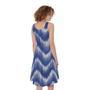 Wavy Shibori Pattern Print Sleeveless Knee Length Dress