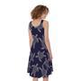 White And Blue Turtle Pattern Print Sleeveless Knee Length Dress