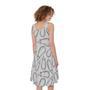 White Eggplant Drawing Print Sleeveless Knee Length Dress