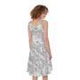 White Electric Lightning Print Sleeveless Knee Length Dress