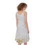 White Gold Scratch Marble Print Sleeveless Knee Length Dress