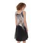 White Horse Portrait Print Sleeveless Knee Length Dress