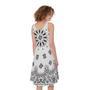 White Paisley Bandana Print Sleeveless Knee Length Dress