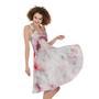 White Ruby Marble Print Sleeveless Knee Length Dress