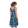 White Shark Pattern Print Sleeveless Knee Length Dress