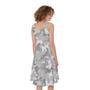 White Snow Camouflage Print Sleeveless Knee Length Dress